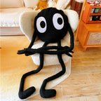 Peluche Blob Noir aux Grands Yeux et Longs Membres