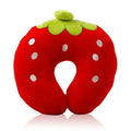 Coussin de Nuque en Peluche Fraise Rouge