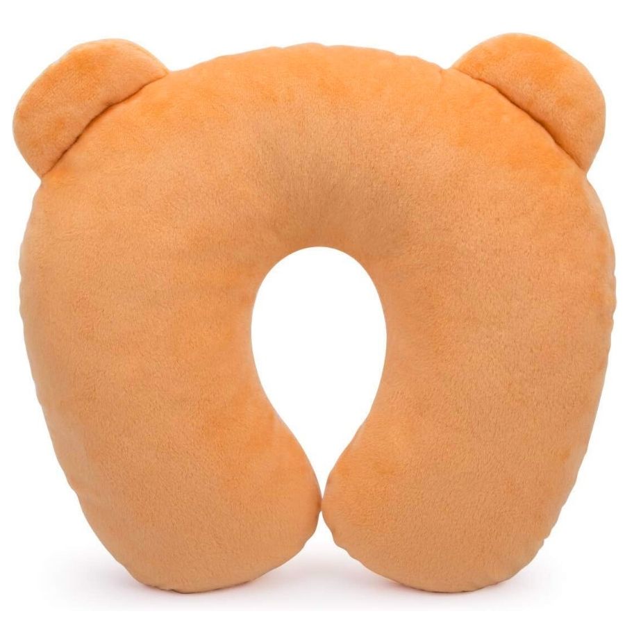 Coussin de Voyage en Peluche Orange à Tête de Chat
