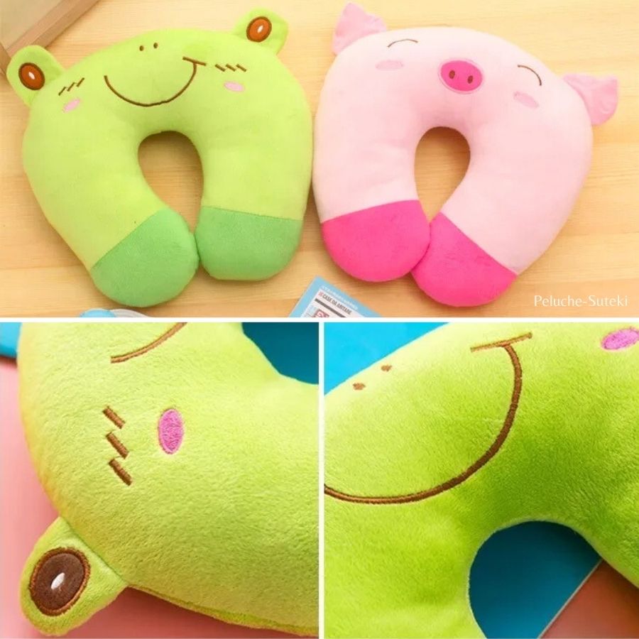 Oreiller de Cou en Peluche Grenouille Verte