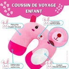 Coussin de Voyage Ourson Rose à Pois en Peluche