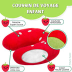 Coussin de Nuque en Peluche Fraise Rouge