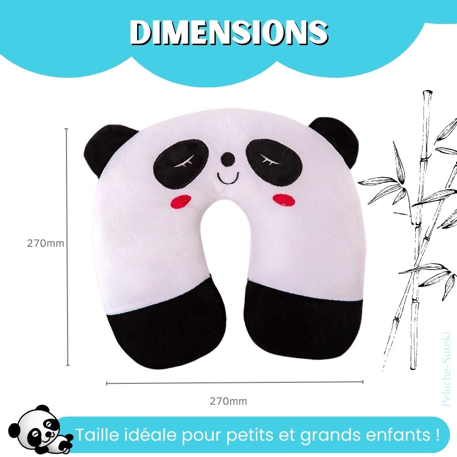 Coussin de Nuque en Peluche Panda Souriant