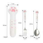 Couverts patte de chat kawaii, cuillère et fourchette avec boîte - Câlin Kawaii