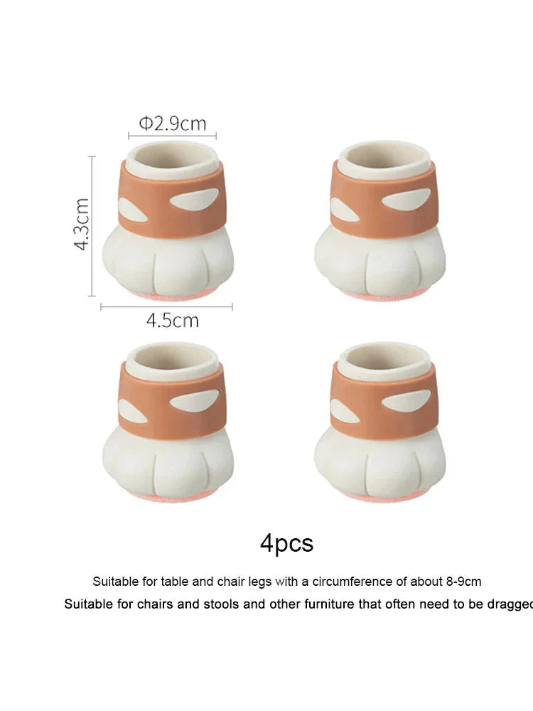 Capuchons pour pieds de chaise patte de chat en silicone kawaii - Câlin Kawaii