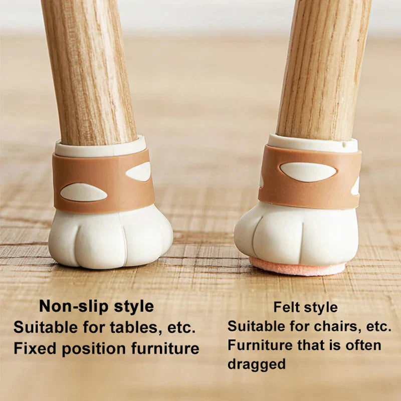 Protège-Pied de Chaise en Silicone Patte de Chat