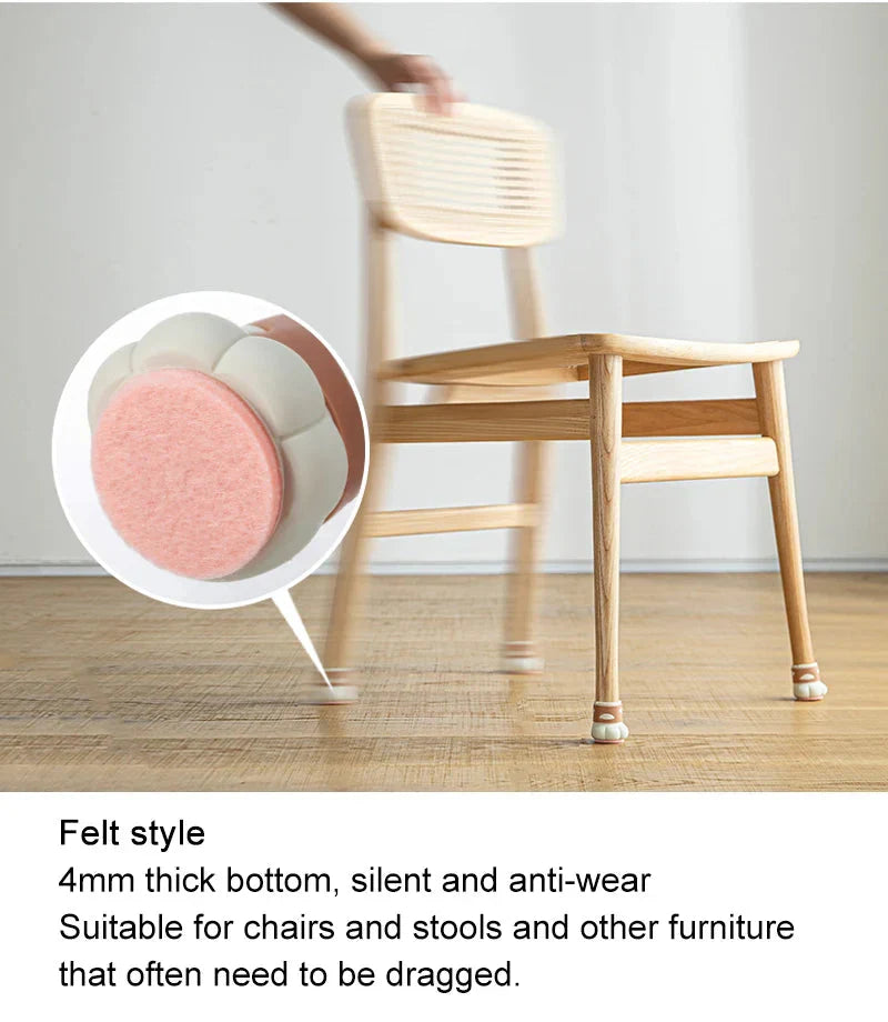 Protège-Pied de Chaise en Silicone Patte de Chat