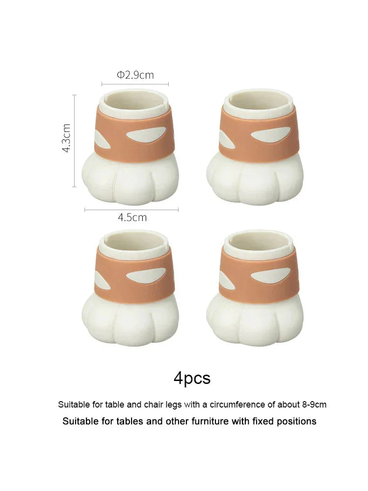 Capuchons pour pieds de chaise patte de chat en silicone kawaii - Câlin Kawaii