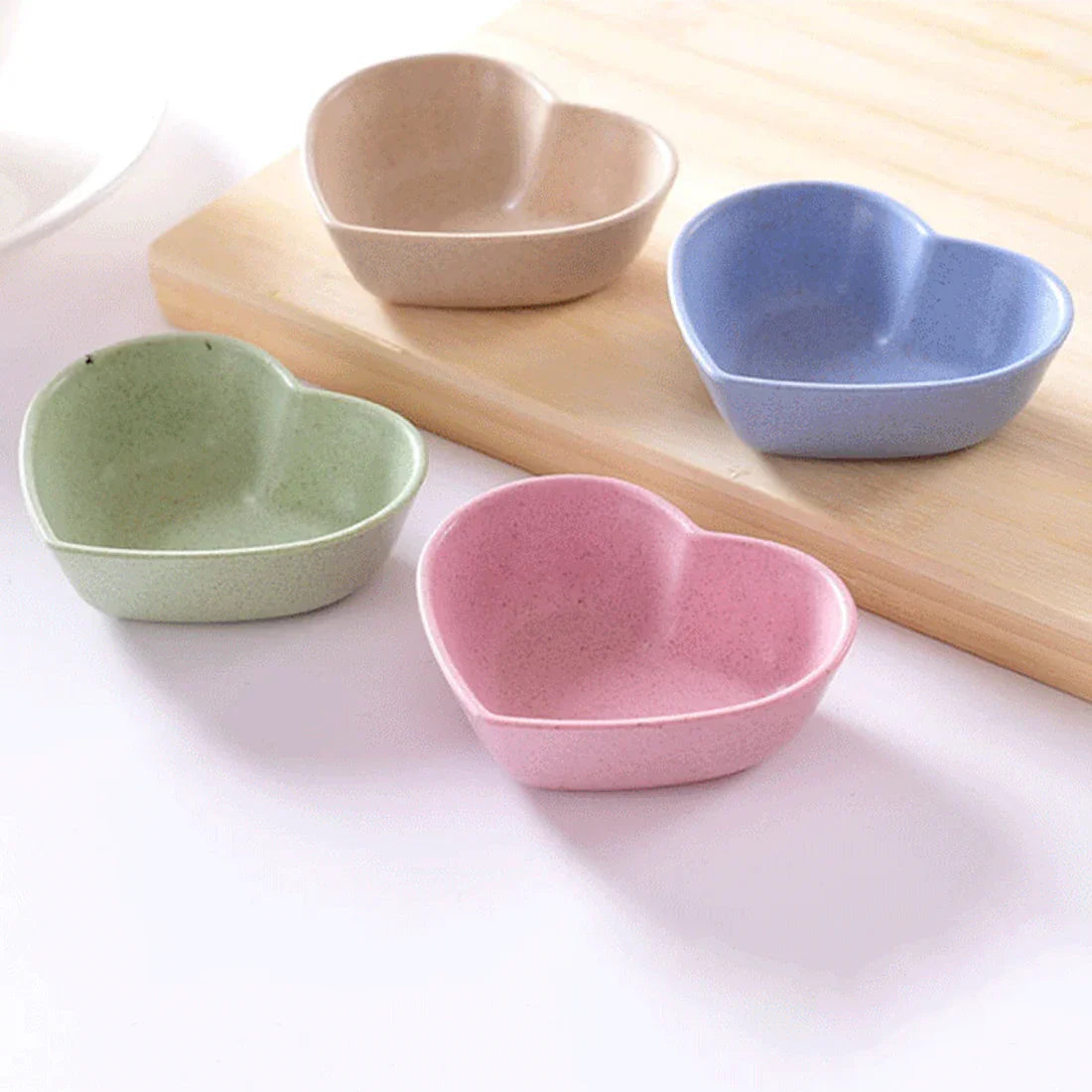 Coupelles Cœur en Fibre de Blé Pastel