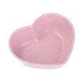 Petits bols à sauce cœur et feuille en fibre de blé et PP rose - Câlin Kawaii