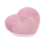 Petits bols à sauce cœur et feuille en fibre de blé et PP rose - Câlin Kawaii