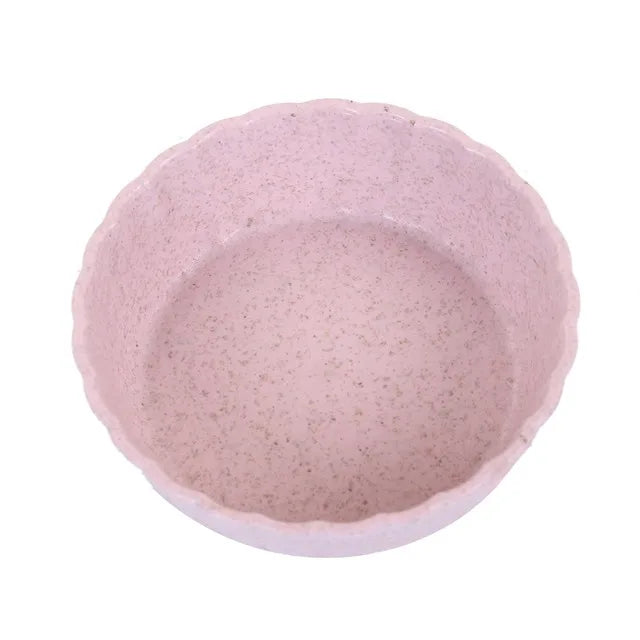 Petits bols à sauce cœur et feuille en fibre de blé et PP rose - Câlin Kawaii