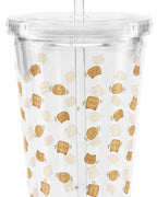 Gobelet Double-Paroi Réutilisable Motif Toast Chat