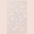 Lot de 2 Stickers Nail Art Fleurs de Sakura Blanches