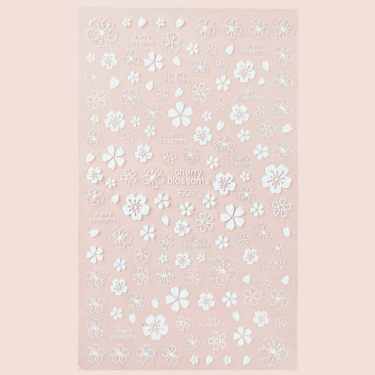 Lot de 2 Stickers Nail Art Fleurs de Sakura Blanches