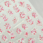 Décoration d'Ongles aux Fleurs Roses et Blanches