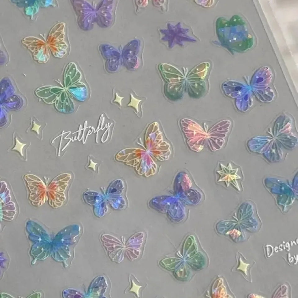 Stickers de Nail Art aux Papillons Colorés