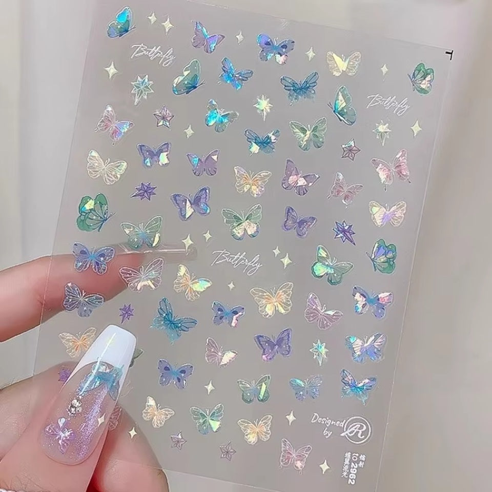 Stickers de Nail Art aux Papillons Colorés