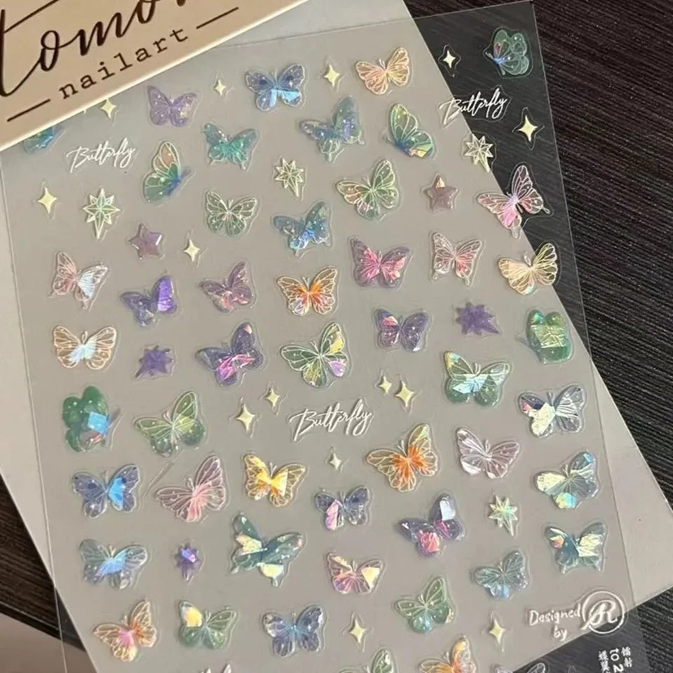 Stickers de Nail Art aux Papillons Colorés
