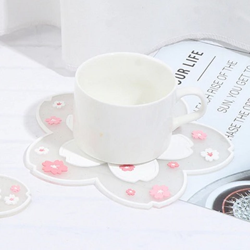 Dessous de Verre Fleur de Sakura Blanc