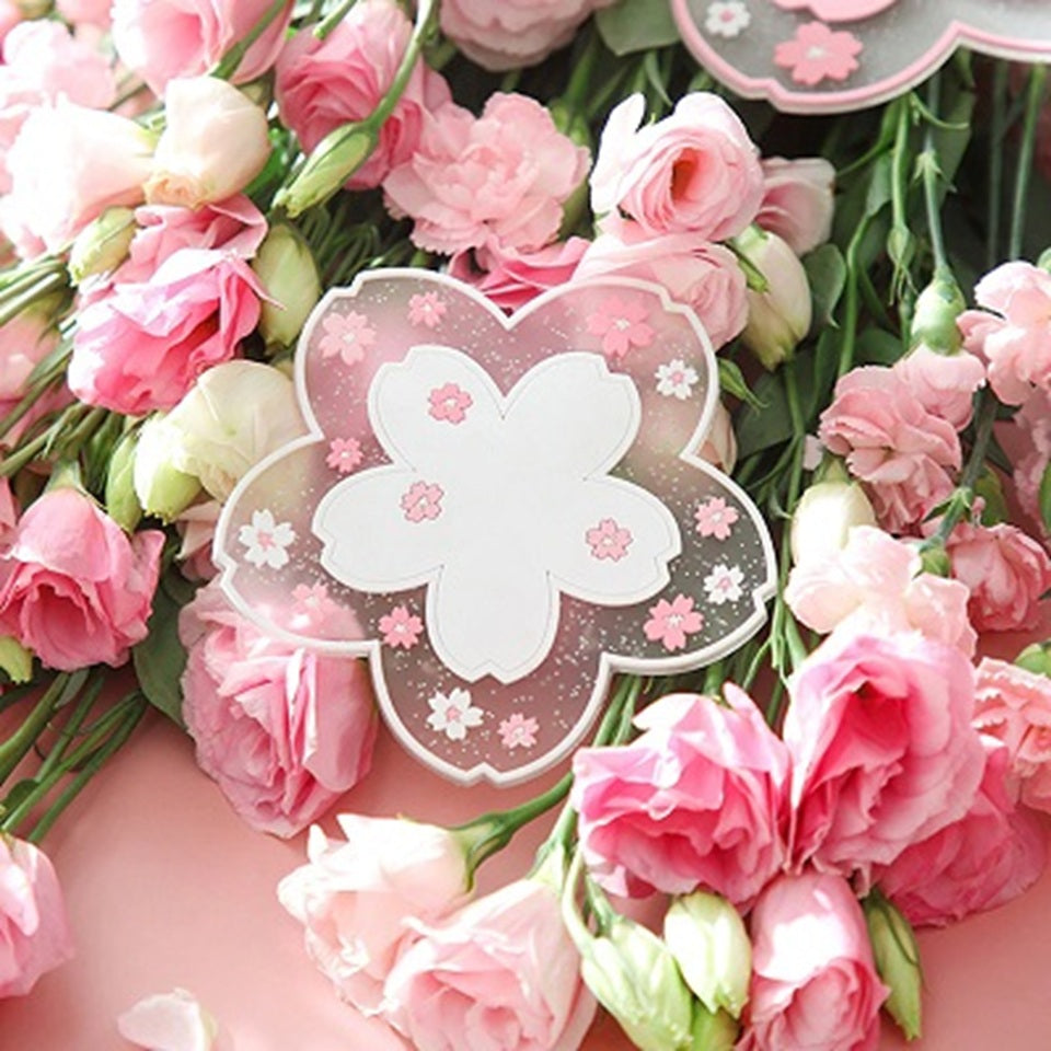 Dessous de Verre Fleur de Sakura Blanc