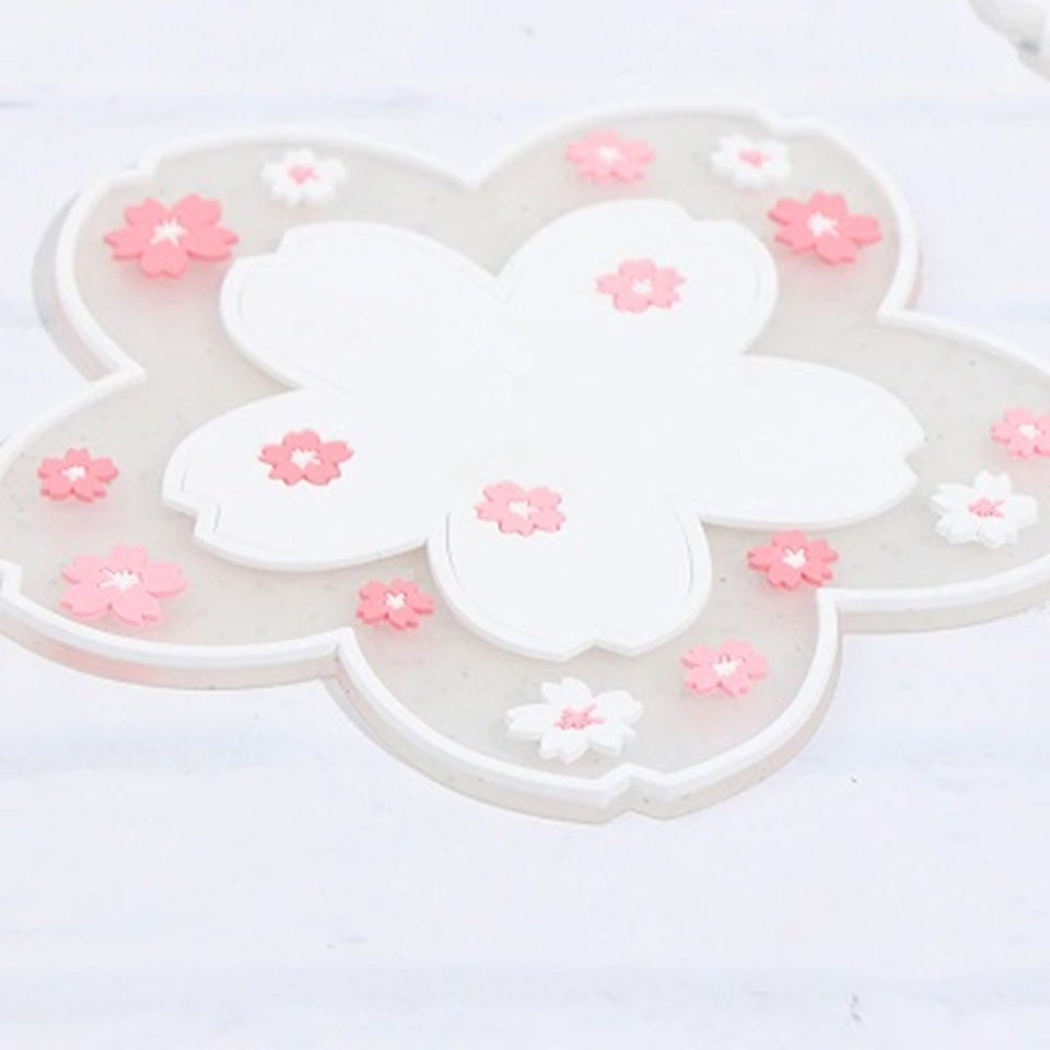 Dessous de Verre Fleur de Sakura Blanc