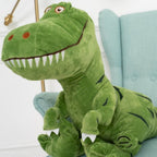 Peluche Dinosaure T-Rex Souriant en Gris Anthracite