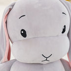 Peluche Lapin Gris Clair avec Longues Oreilles Roses