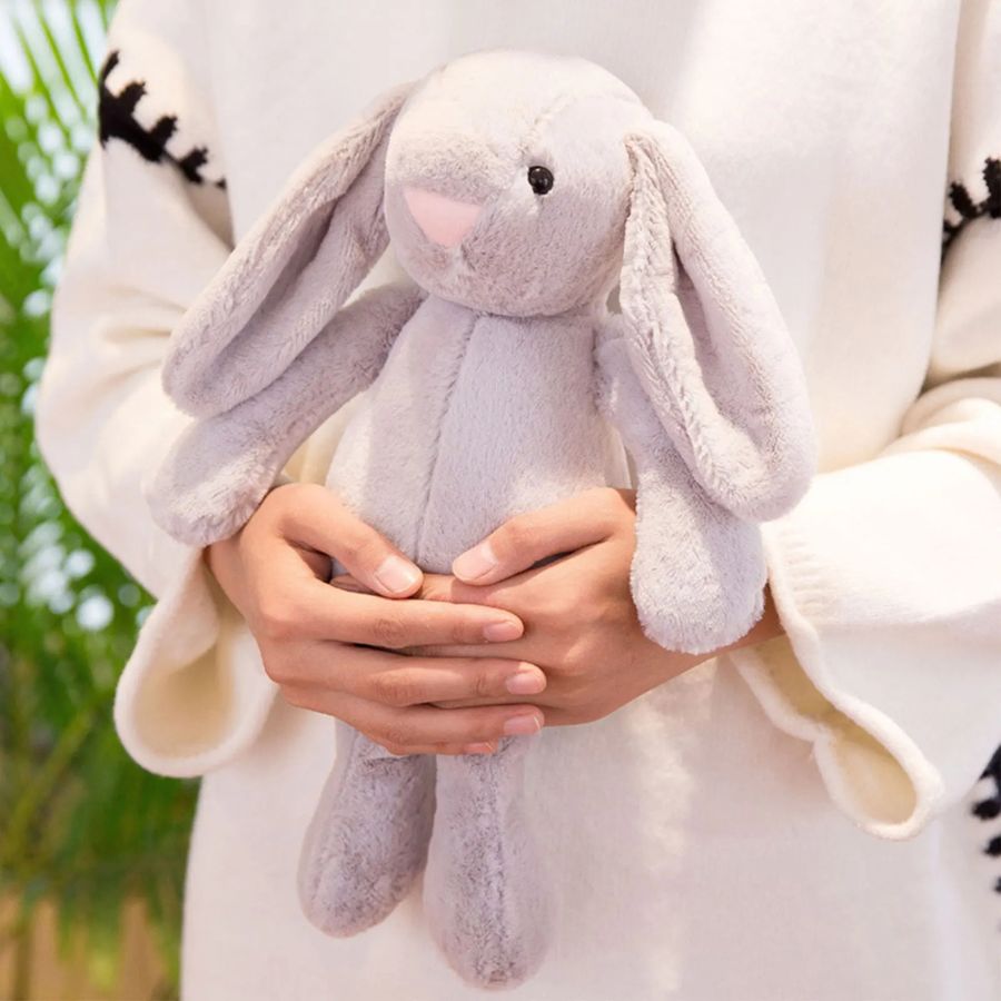 Peluche Lapin Gris Menthe à Oreilles Tombantes