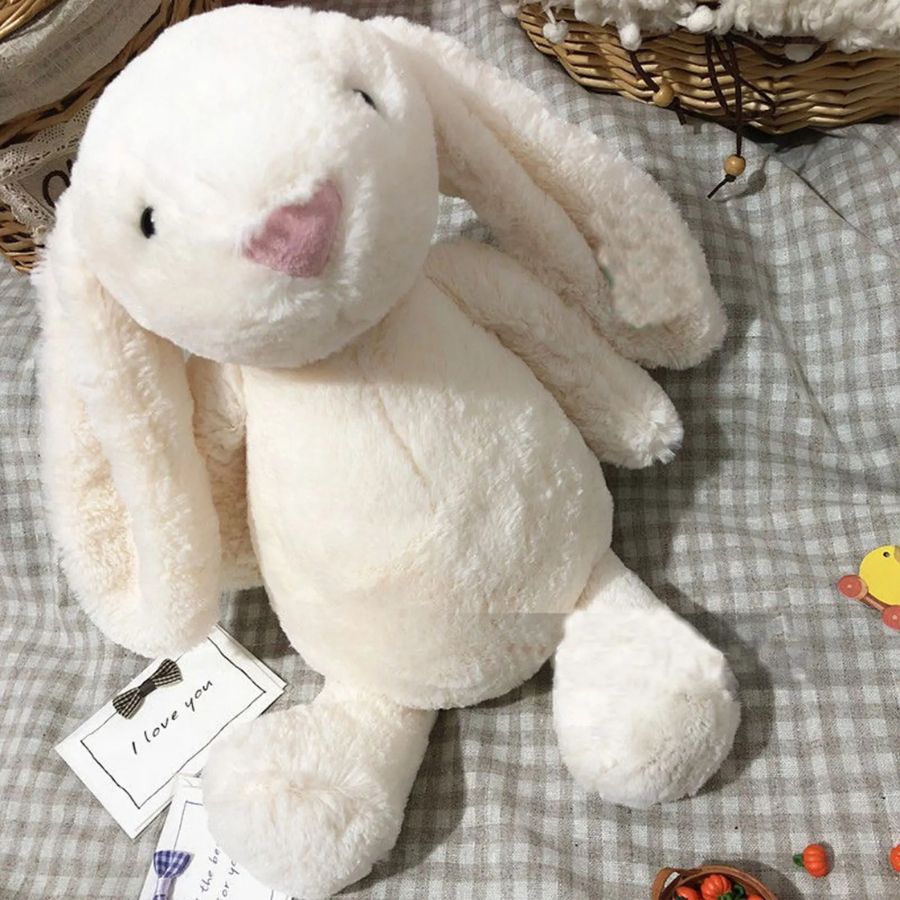Peluche Lapin Gris Menthe à Oreilles Tombantes