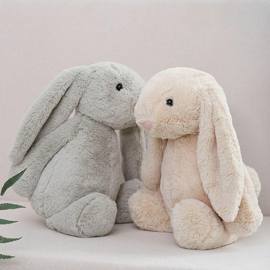 Peluche Lapin Gris Menthe à Oreilles Tombantes