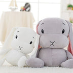 Peluche Lapin Gris Clair avec Longues Oreilles Roses