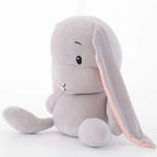 Peluche Lapin Gris Clair avec Longues Oreilles Roses