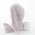 Peluche Lapin Gris Clair avec Longues Oreilles Roses