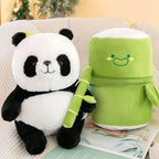 Peluche Panda Noir et Blanc dans sa Pousse de Bambou