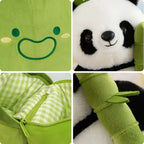 Peluche Panda Noir et Blanc dans sa Pousse de Bambou