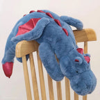 Grande Peluche Dragon Bleue aux Ailes Roses Brillantes
