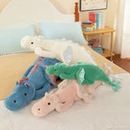 Grande Peluche Dragon Bleue aux Ailes Roses Brillantes