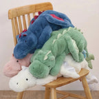 Grande Peluche Dragon Bleue aux Ailes Roses Brillantes