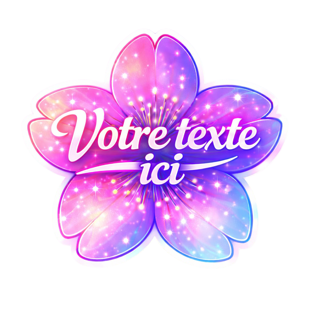 Sticker prénom en Fleur de Sakura Personnalisé
