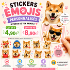 Autocollant 'Plein d'Amour' Shiba Inu Souriant