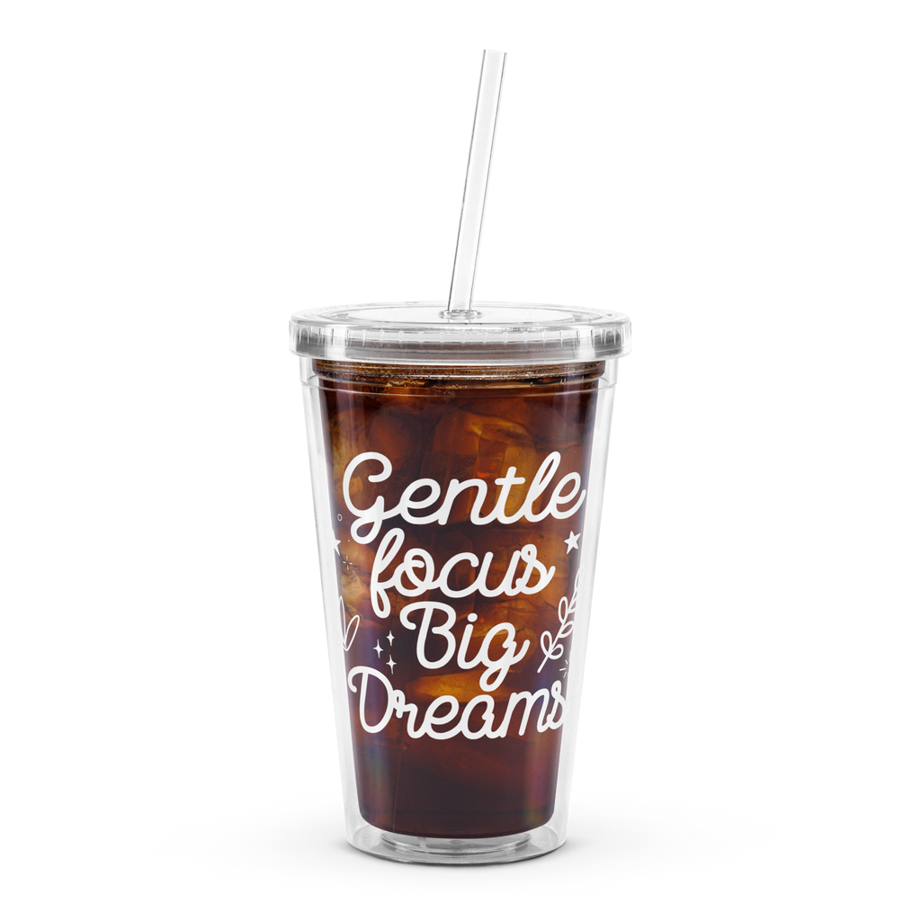 Gobelet en Plastique Transparent à Message "Big Dreams"