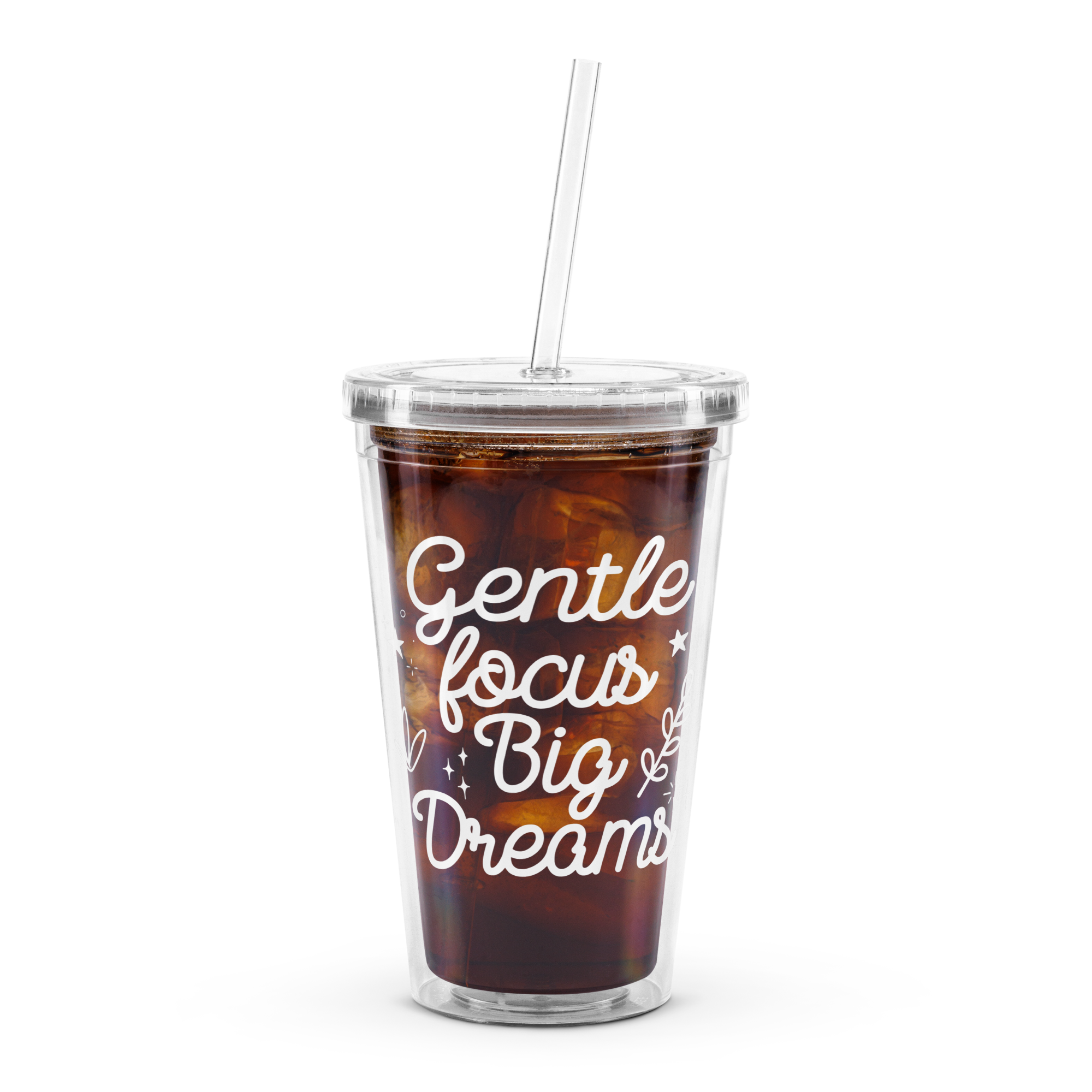 Gobelet en Plastique Transparent à Message "Big Dreams"