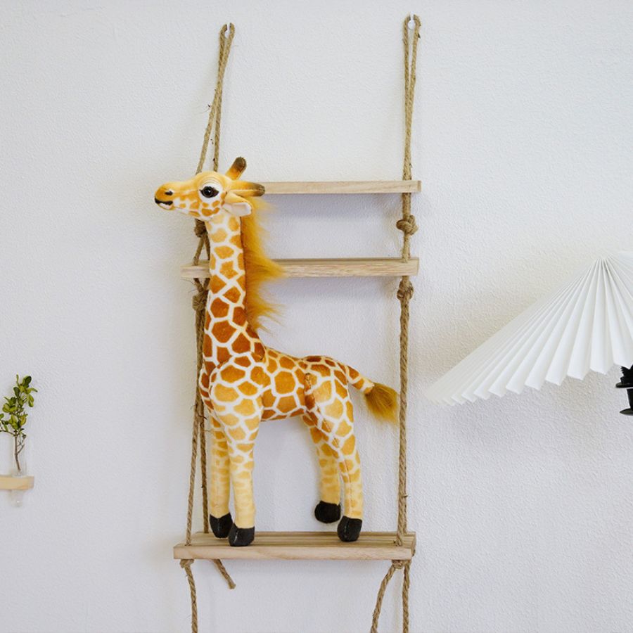 Peluche Girafe Réaliste à Taches Marron et Crème