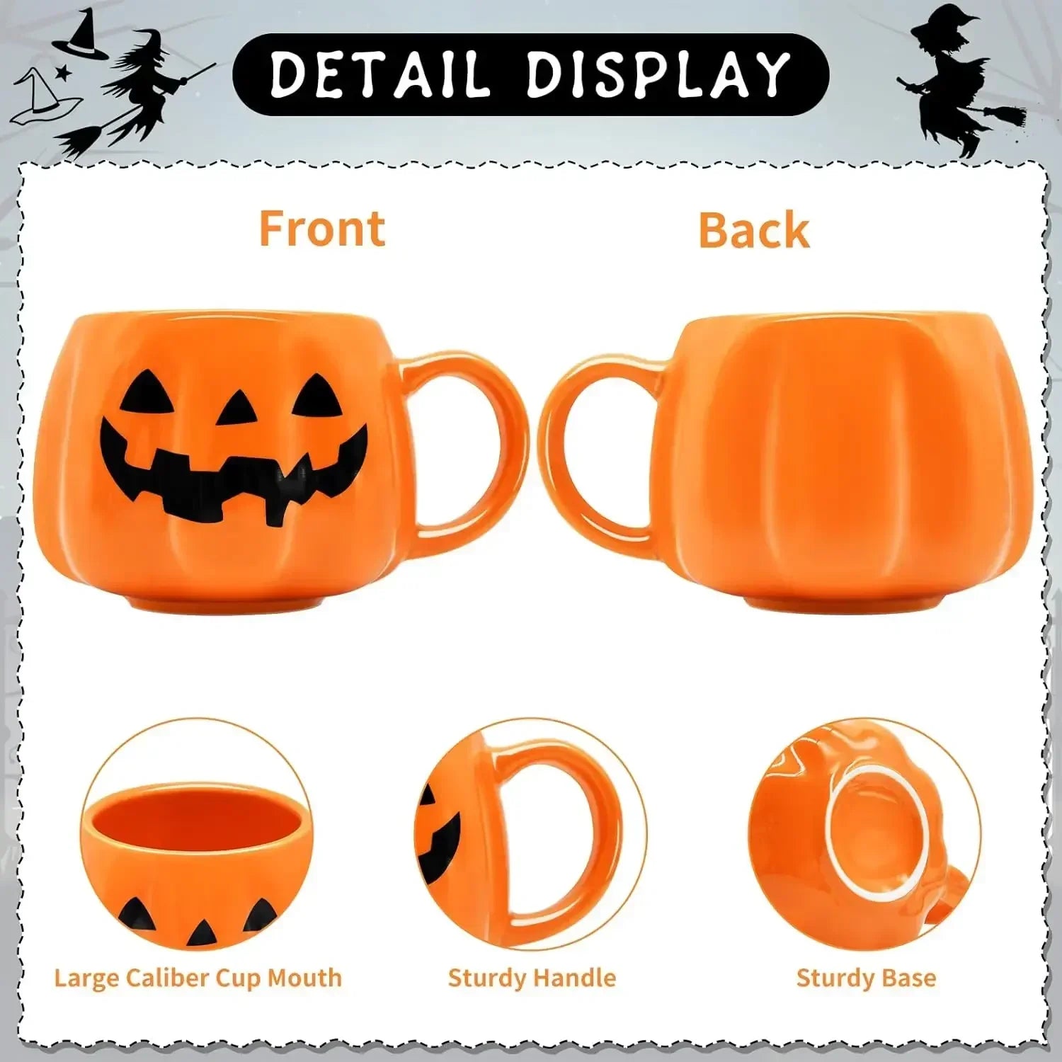 Mug en Céramique Citrouille à Visage d'Halloween