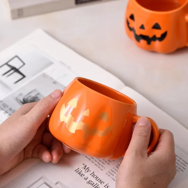 Mug en Céramique Citrouille à Visage d'Halloween