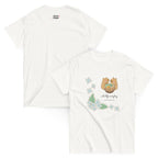 T-shirt Unisexe Blanc à Capybaras et Fleurs