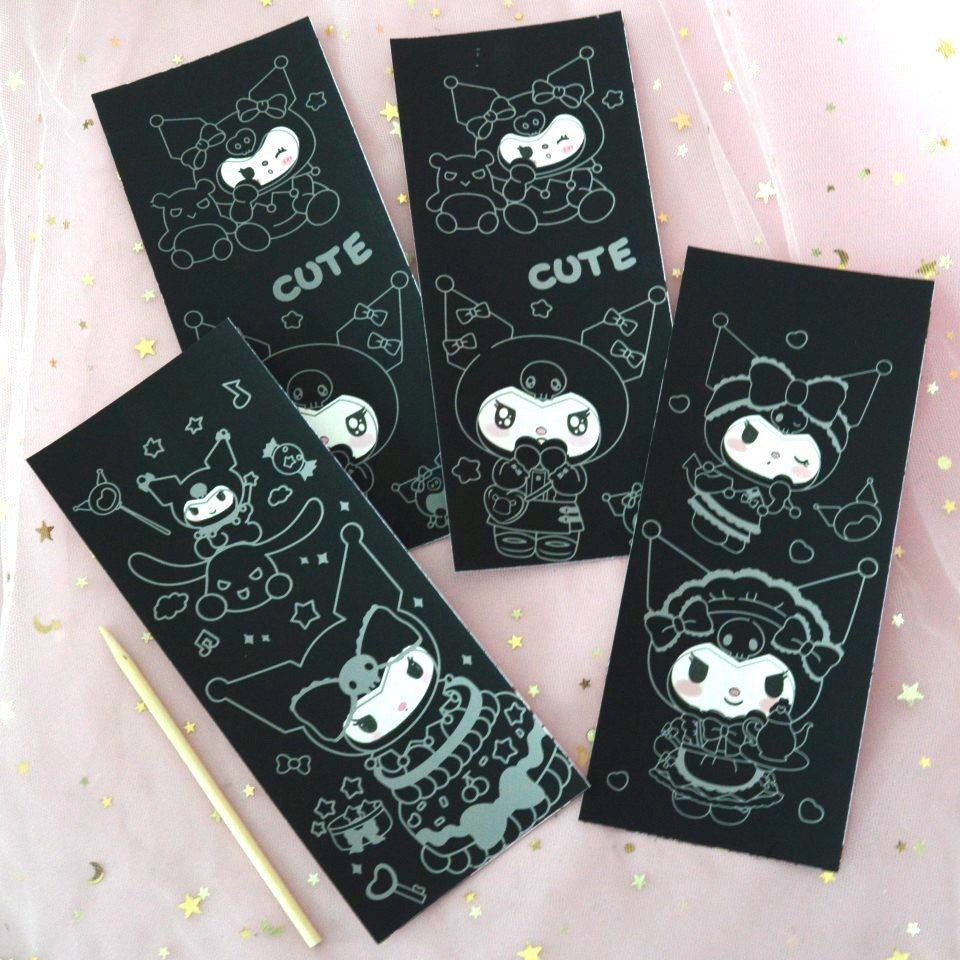 Lot de 4 Illustrations à Gratter Kuromi