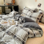 Ensemble housse de couette style japonais à carreaux - Câlin Kawaii