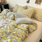 Ensemble housse de couette style japonais à carreaux - Câlin Kawaii